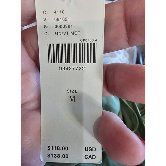 NWT Anthropologie Halter Tank Sage Green Floral Pattern Size Medium Boho Flowy - Picture 7 of 11